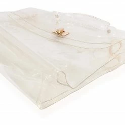 Hermes White Vinyl Souvenir De L'Exposition Kelly Bag For Women -Deals Hermes Store luxury women hermes used handbags p686972 001