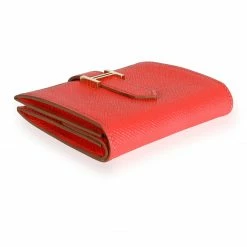 Hermes Rose Jaipur Epsom Mini Bearn Wallet GHW For Women 15 Hermes Rose Jaipur Epsom Mini Bearn Wallet GHW For Women -Deals Hermes Store luxury women hermes used handbags p686976 003