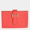 Hermes Rose Jaipur Epsom Mini Bearn Wallet GHW For Women -Deals Hermes Store luxury women hermes used handbags p686976 004