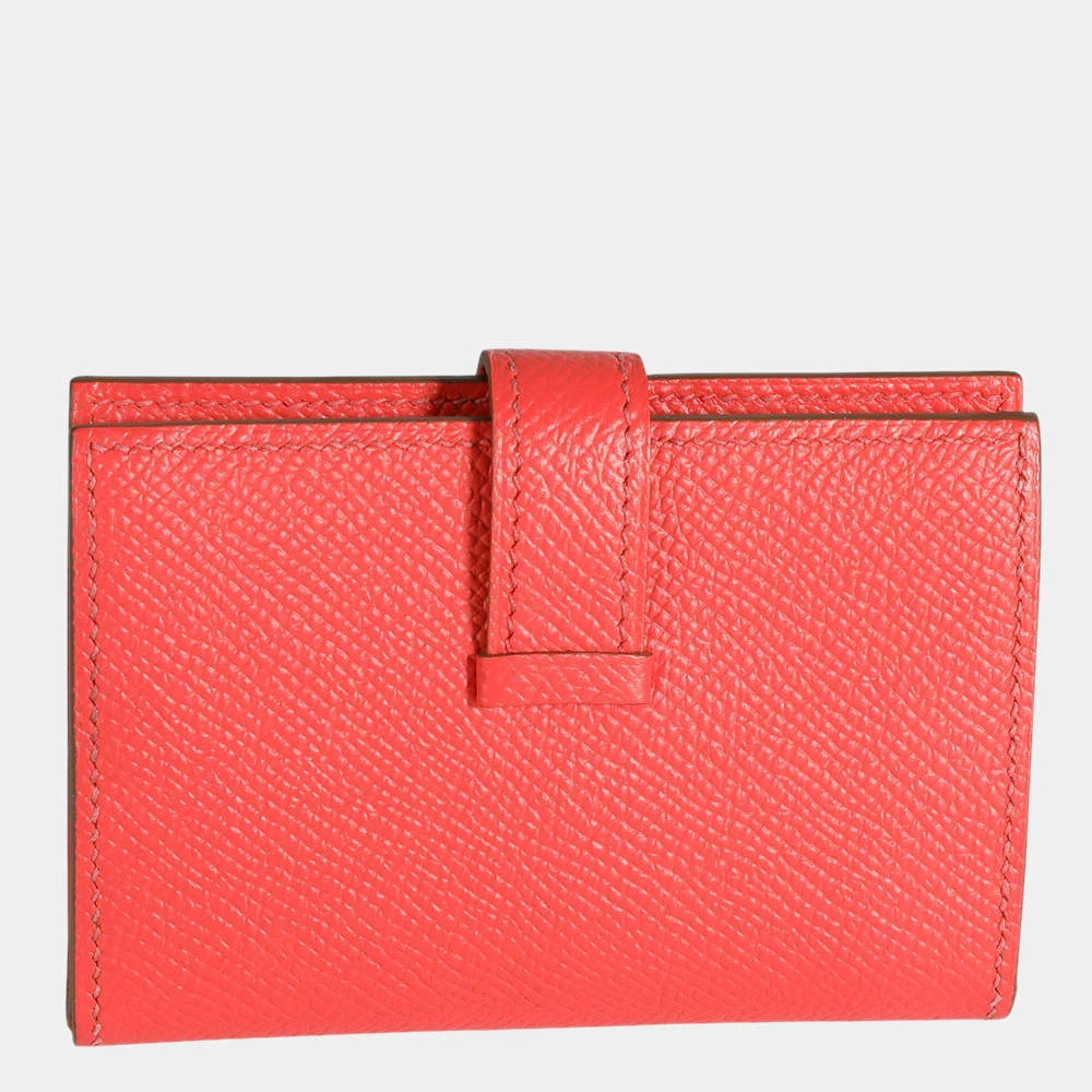 Hermes Rose Jaipur Epsom Mini Bearn Wallet GHW For Women 5 Hermes Rose Jaipur Epsom Mini Bearn Wallet GHW For Women - Image 3