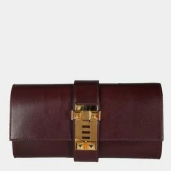 Hermes Rouge H Box Calf Medor 23 GHW For Women