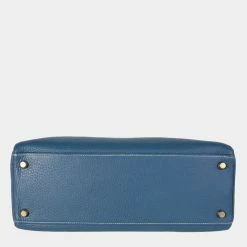 Hermes Verso Bleu Thalassa & Bleu Jean Clemence Retourne Kelly 32 GHW For Women -Deals Hermes Store luxury women hermes used handbags p686982 007