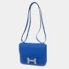 Hermes Blue Hydra Chevre Myzore Goatskin Constance Mini Bag For Women