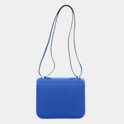 Hermes Blue Hydra Chevre Myzore Goatskin Constance Mini Bag For Women -Deals Hermes Store luxury women hermes used handbags p687199 007