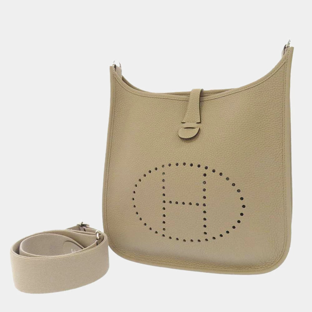 Hermes Gris Tourterelle Taurillon Clemence Evelyn 3 PM Bag For Women 3 Hermes Gris Tourterelle Taurillon Clemence Evelyn 3 PM Bag For Women