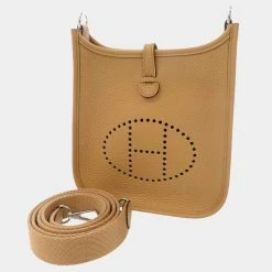 Hermes Biscuit Taurillon Clemence Evelyn PM Bag For Women