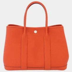 Hermes Herma Orange Poppy Negonda Leather Garden Party TPM Bag For Women -Deals Hermes Store luxury women hermes used handbags p687202 001