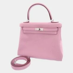 Hermes Mauve Sylvestre Swift Leather Kelly 25 Bag For Women