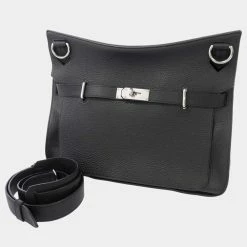 Hermes Black Taurillon Clemence Jypsiere 34 Bag For Women