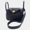Hermes Blue Nuit Taurillon Clemence Lindy Mini Bag For Women -Deals Hermes Store luxury women hermes used handbags p687214 002