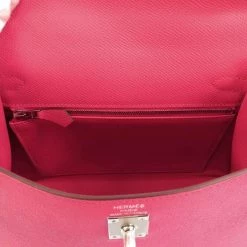 Hermes Rose Epsom Leather Kelly 25 Bag For Women -Deals Hermes Store luxury women hermes used handbags p687217 006