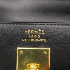 Hermes Black Box Calf Leather Kelly 35 Bag For Women -Deals Hermes Store luxury women hermes used handbags p687218 012