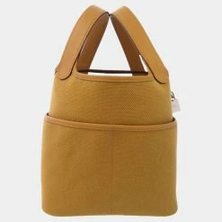 Hermes Picotin Lock Cargo Sésame Canvas Toile Swift Leather Handbag For Women -Deals Hermes Store luxury women hermes used handbags p687220 005