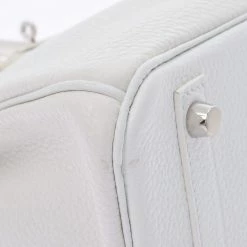 Hermes White Taurillon Clemence Leather Palladium Hardware Birkin 30 Bag For Women -Deals Hermes Store luxury women hermes used handbags p687478 003