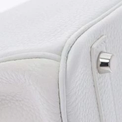 Hermes White Taurillon Clemence Leather Palladium Hardware Birkin 30 Bag For Women -Deals Hermes Store luxury women hermes used handbags p687478 006