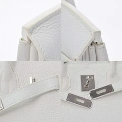 Hermes White Taurillon Clemence Leather Palladium Hardware Birkin 30 Bag For Women -Deals Hermes Store luxury women hermes used handbags p687478 008