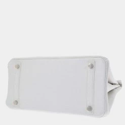 Hermes White Taurillon Clemence Leather Palladium Hardware Birkin 30 Bag For Women -Deals Hermes Store luxury women hermes used handbags p687478 012