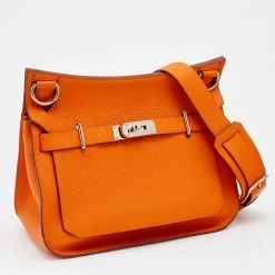 Hermes Hermès Orange Clemence Leather Jypsiere 31 Bag For Women -Deals Hermes Store luxury women hermes used handbags p688668 006