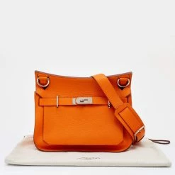 Hermes Hermès Orange Clemence Leather Jypsiere 31 Bag For Women -Deals Hermes Store luxury women hermes used handbags p688668 007