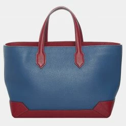 Hermes Blue/Red Doblis Suede Epsom Maxibox Cabas For Women -Deals Hermes Store luxury women hermes used handbags p689555 006