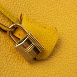 Hermes Jaune Togo Leather Gold Plated Birkin 40 Bag For Women -Deals Hermes Store luxury women hermes used handbags p690135 009