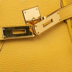 Hermes Jaune Togo Leather Gold Plated Birkin 40 Bag For Women -Deals Hermes Store luxury women hermes used handbags p690135 010