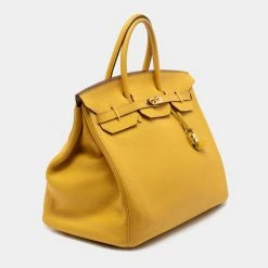 Hermes Jaune Togo Leather Gold Plated Birkin 40 Bag For Women -Deals Hermes Store luxury women hermes used handbags p690135 031