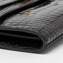 Hermes Black Alligator Mississippiensis Kelly Classic Long Wallet For Women -Deals Hermes Store luxury women hermes used handbags p690182 015