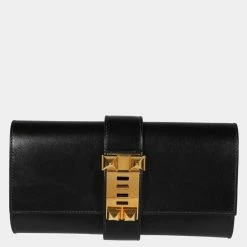 Hermes Hermès Black Box Calf Medor 23 GHW For Women