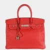 Hermes Hermès Rouge Casaque Togo Birkin 35 PHW For Women -Deals Hermes Store luxury women hermes used handbags p690972 001