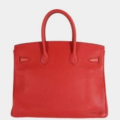 Hermes Hermès Rouge Casaque Togo Birkin 35 PHW For Women -Deals Hermes Store luxury women hermes used handbags p690972 002
