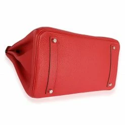 Hermes Hermès Rouge Casaque Togo Birkin 35 PHW For Women -Deals Hermes Store luxury women hermes used handbags p690972 007