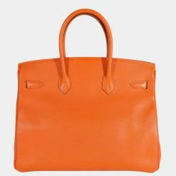 Hermes Hermès Orange Epsom Birkin 35 GHW For Women 11 Hermes Hermès Orange Epsom Birkin 35 GHW For Women -Deals Hermes Store luxury women hermes used handbags p690974 002