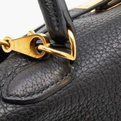 Hermes Black Fjord Leather Gold Finished Kelly Retourne 35 Bag For Women -Deals Hermes Store luxury women hermes used handbags p691143 023