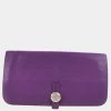 Hermes Dogon Long Calf Purple Q Ladies Wallet For Women -Deals Hermes Store luxury women hermes used handbags p691153 001
