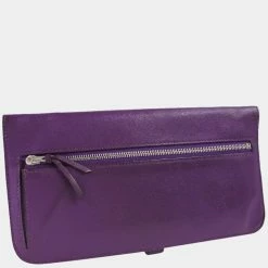 Hermes Dogon Long Calf Purple Q Ladies Wallet For Women -Deals Hermes Store luxury women hermes used handbags p691153 002