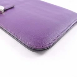 Hermes Dogon Long Calf Purple Q Ladies Wallet For Women -Deals Hermes Store luxury women hermes used handbags p691153 006