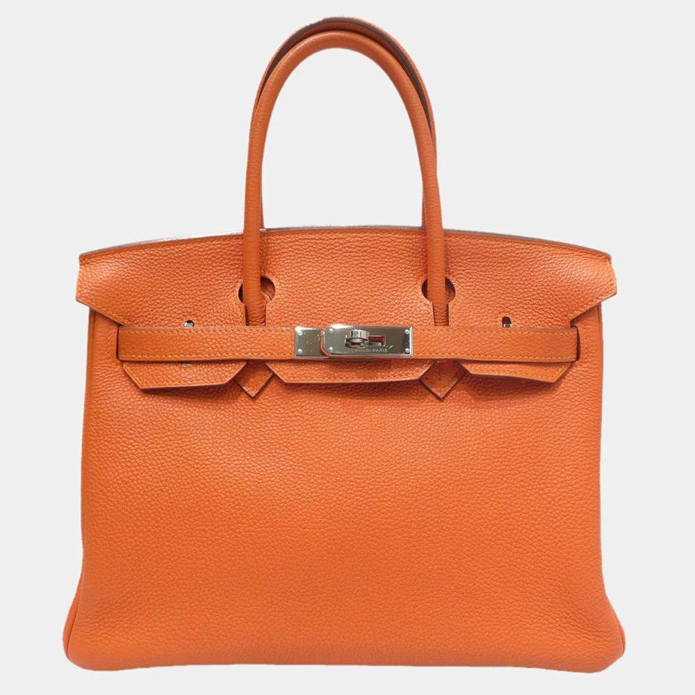 Hermes Birkin 30 Tote Bag Orange/S Hardware Togo For Women 3 Hermes Birkin 30 Tote Bag Orange/S Hardware Togo For Women