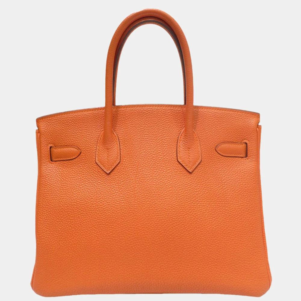 Hermes Birkin 30 Tote Bag Orange/S Hardware Togo For Women 5 Hermes Birkin 30 Tote Bag Orange/S Hardware Togo For Women - Image 3