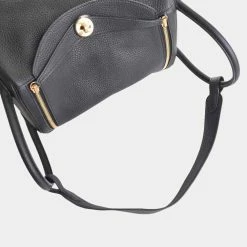 Hermes Taurillon Clemence Lindy 30 Shoulder Bag Black For Women -Deals Hermes Store luxury women hermes used handbags p691167 003