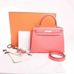 Hermes Vaux Epsom Kelly 25 Handbag Pink For Women -Deals Hermes Store luxury women hermes used handbags p691168 007