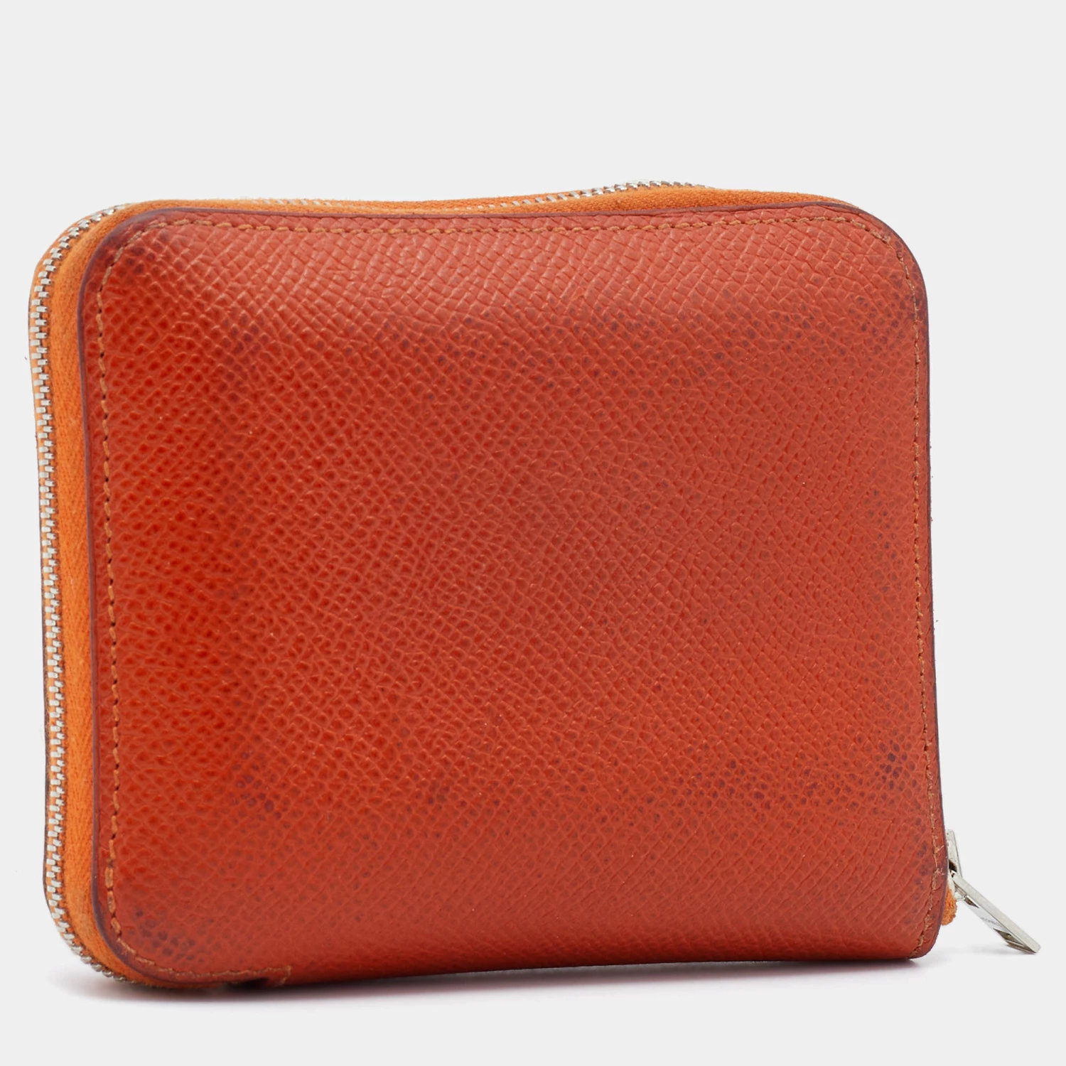 Hermes Orange Epsom Leather Silk'In Compact Wallet For Women 5 Hermes Orange Epsom Leather Silk'In Compact Wallet For Women - Image 3
