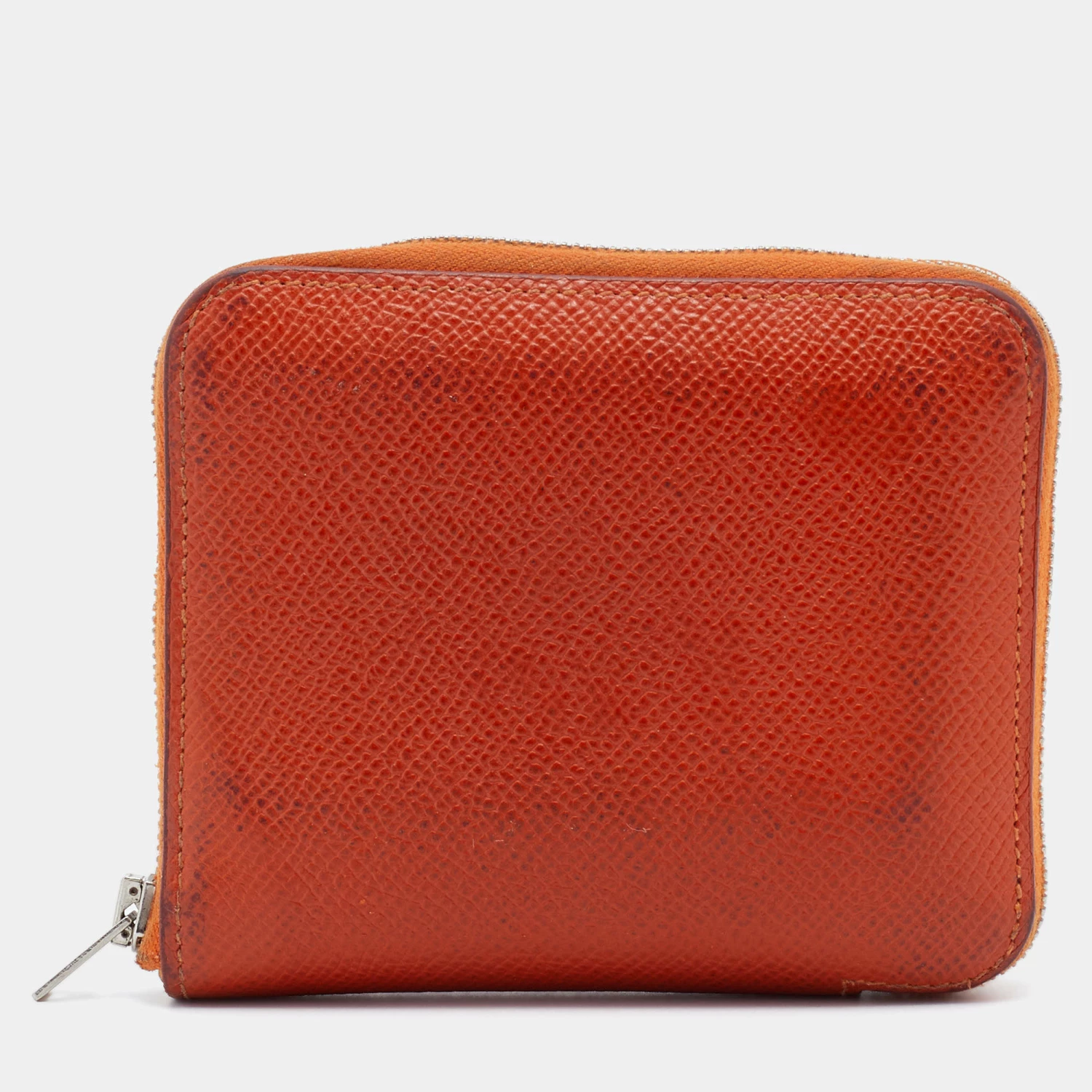Hermes Orange Epsom Leather Silk'In Compact Wallet For Women 6 Hermes Orange Epsom Leather Silk'In Compact Wallet For Women - Image 4