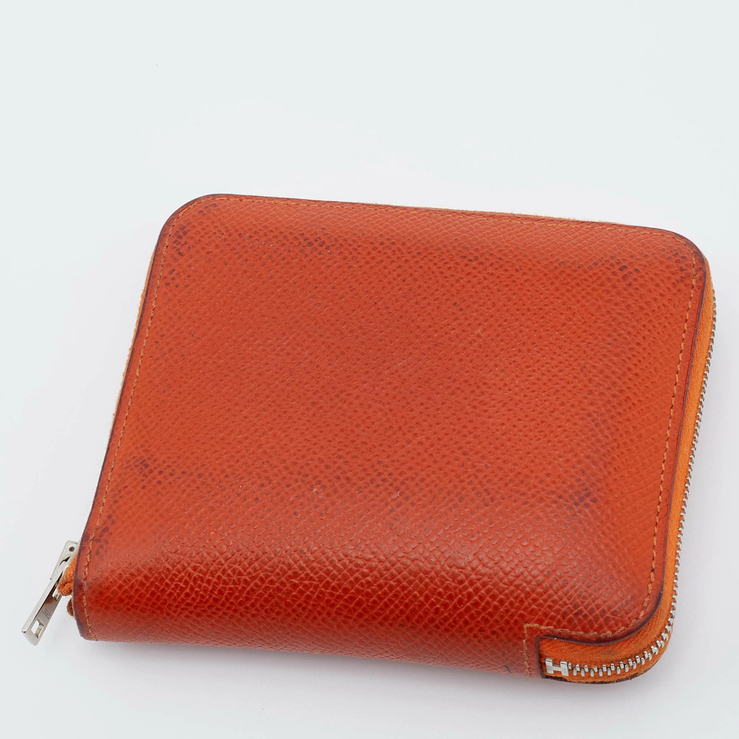 Hermes Orange Epsom Leather Silk'In Compact Wallet For Women 7 Hermes Orange Epsom Leather Silk'In Compact Wallet For Women - Image 5