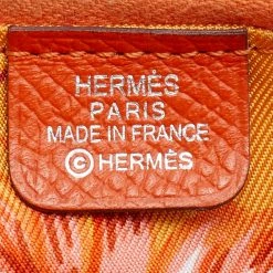 Hermes Orange Epsom Leather Silk'In Compact Wallet For Women 22 Hermes Orange Epsom Leather Silk'In Compact Wallet For Women -Deals Hermes Store luxury women hermes used handbags p691169 011