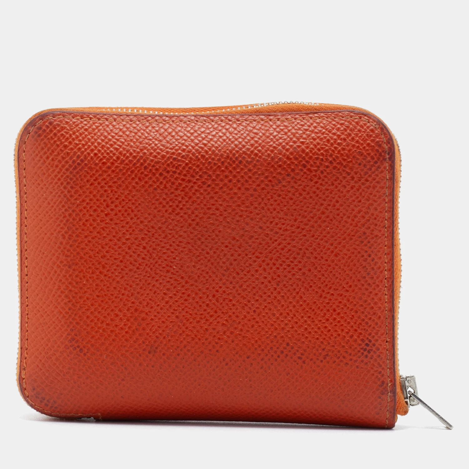 Hermes Orange Epsom Leather Silk'In Compact Wallet For Women 3 Hermes Orange Epsom Leather Silk'In Compact Wallet For Women
