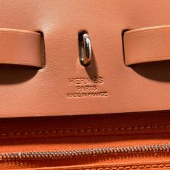 Hermes Orange/Natural Canvas And Leather Herbag Zip 31 Bag For Women -Deals Hermes Store luxury women hermes used handbags p691469 010