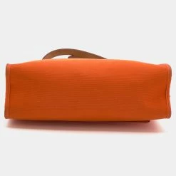 Hermes Orange/Natural Canvas And Leather Herbag Zip 31 Bag For Women -Deals Hermes Store luxury women hermes used handbags p691469 012