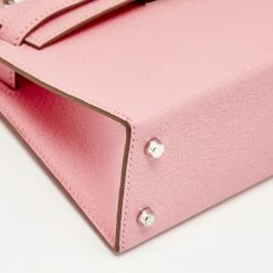 Hermes Hermès Rose Confetti Chevre Mysore Leather Palladium Plated Mini Kelly II Sellier 20 Bag For Women -Deals Hermes Store luxury women hermes used handbags p693962 015