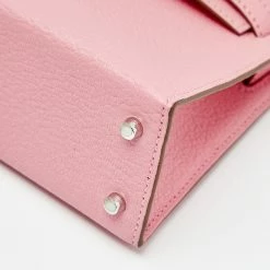 Hermes Hermès Rose Confetti Chevre Mysore Leather Palladium Plated Mini Kelly II Sellier 20 Bag For Women -Deals Hermes Store luxury women hermes used handbags p693962 016